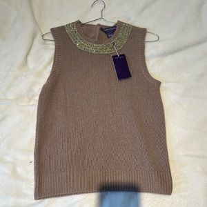 ralph lauren purple tag embellished top